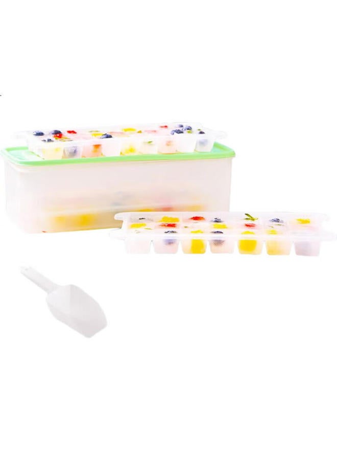 Suncojia Ice Cube Tray Mold, Ice Cube Box, Ice Maker, Ice Mold Box With Lid, Ice Bag, Ice Storage And Preservation Box, 75 Grids With Lid - Image 1