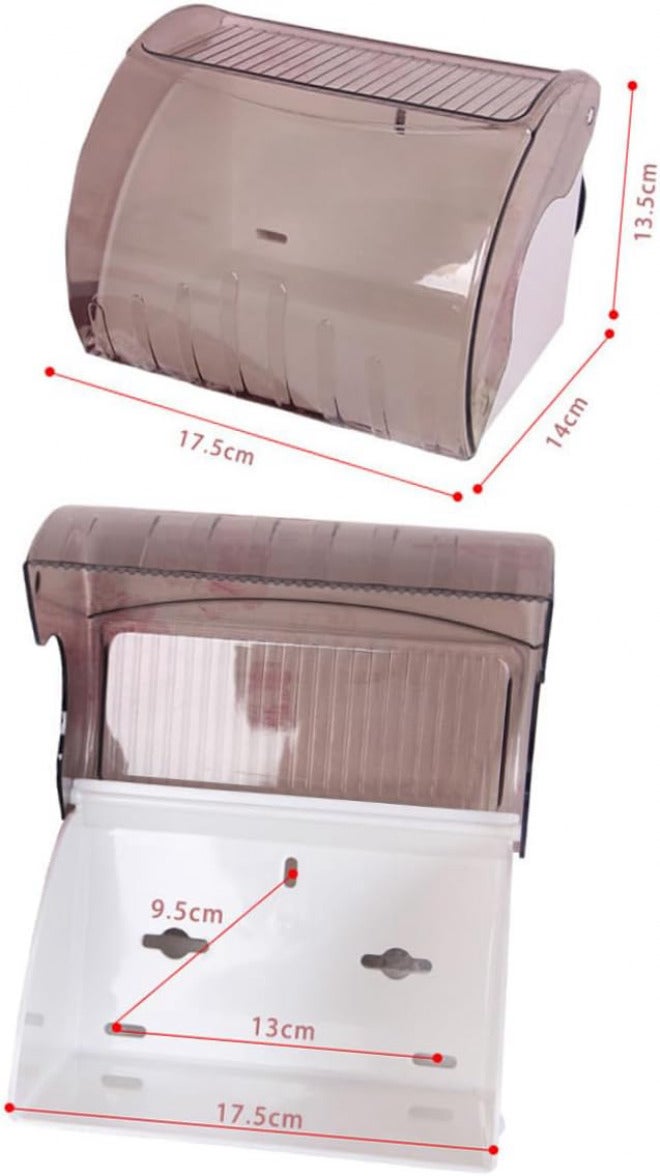 DOITOOL Elegant Wall-Mounted Paper Towel Holder Plastic Roll Tissue Box Suction Cup Toilet Paper Stand - Image 2