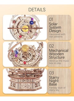 ROKR ROKR 3D Puzzles for Adults-Starry Night Music Box Kit-Wooden Puzzles Science Gifts for Adults-Gifts for Teenage Boys Girls  - Image 3
