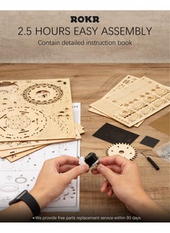 ROKR ROKR 3D Puzzles for Adults-Starry Night Music Box Kit-Wooden Puzzles Science Gifts for Adults-Gifts for Teenage Boys Girls  - Image 4