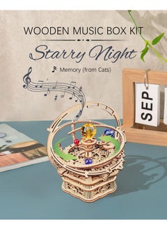 ROKR ROKR 3D Puzzles for Adults-Starry Night Music Box Kit-Wooden Puzzles Science Gifts for Adults-Gifts for Teenage Boys Girls  - Image 2