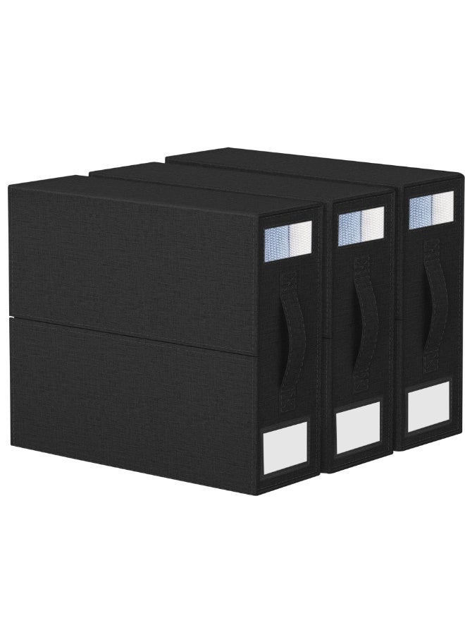 3-Pack Foldable Closet Organizer with Clear Window & Handles, Extra Large Storage for King, Queen Comforters, Blankets, Bed sheets, Under Bed Storage, Sheet Organizer (Black, MY023) - Image 1