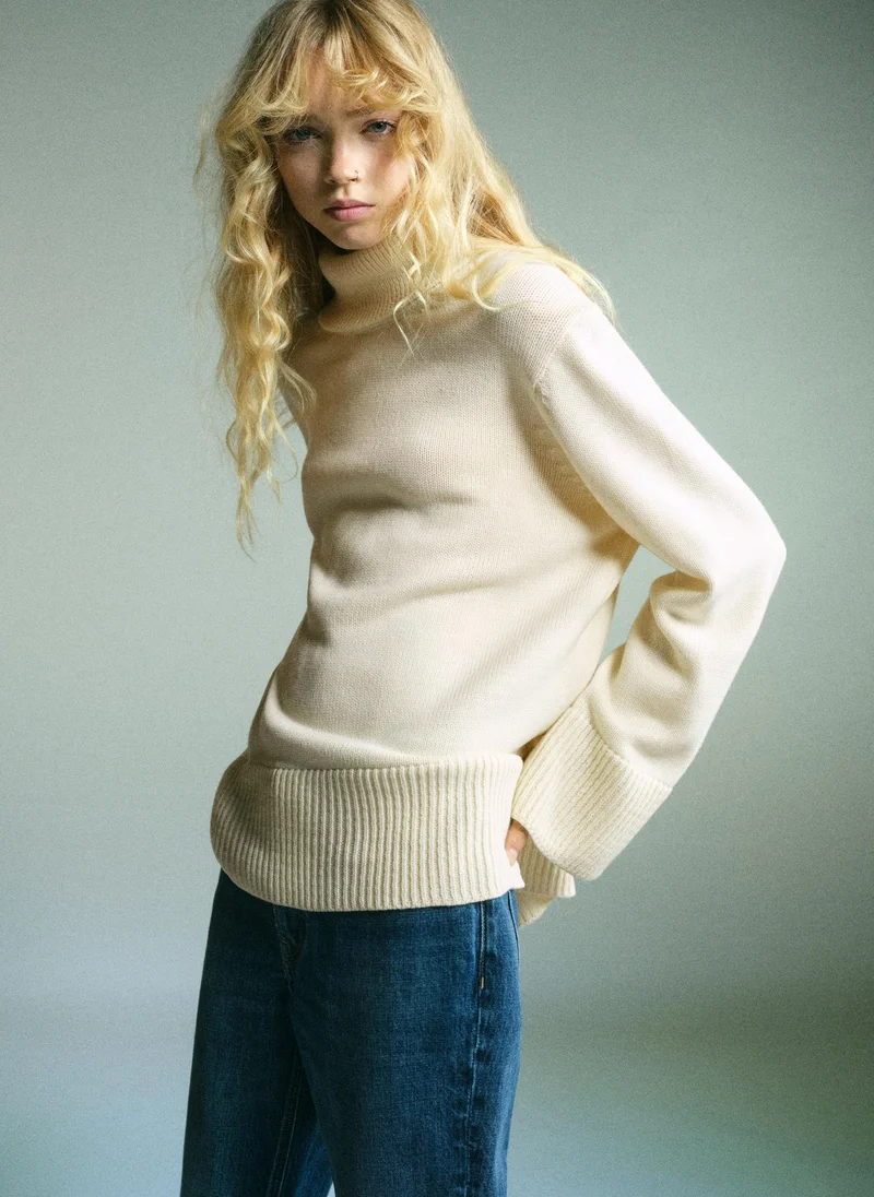 MANGO Turtleneck sweater with slits
