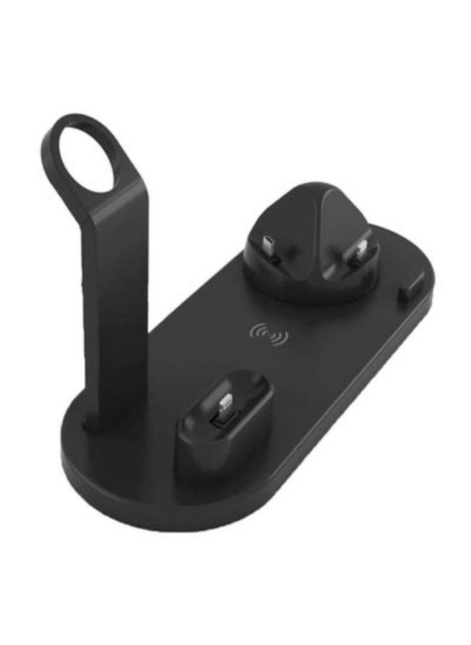 ACLIX 3 in 1 Rotatable Charger Dock Stand for Apple iPhone Micro USB Phone Type C Phone  Apple Watch and Apple AirPods Black  - Image 1