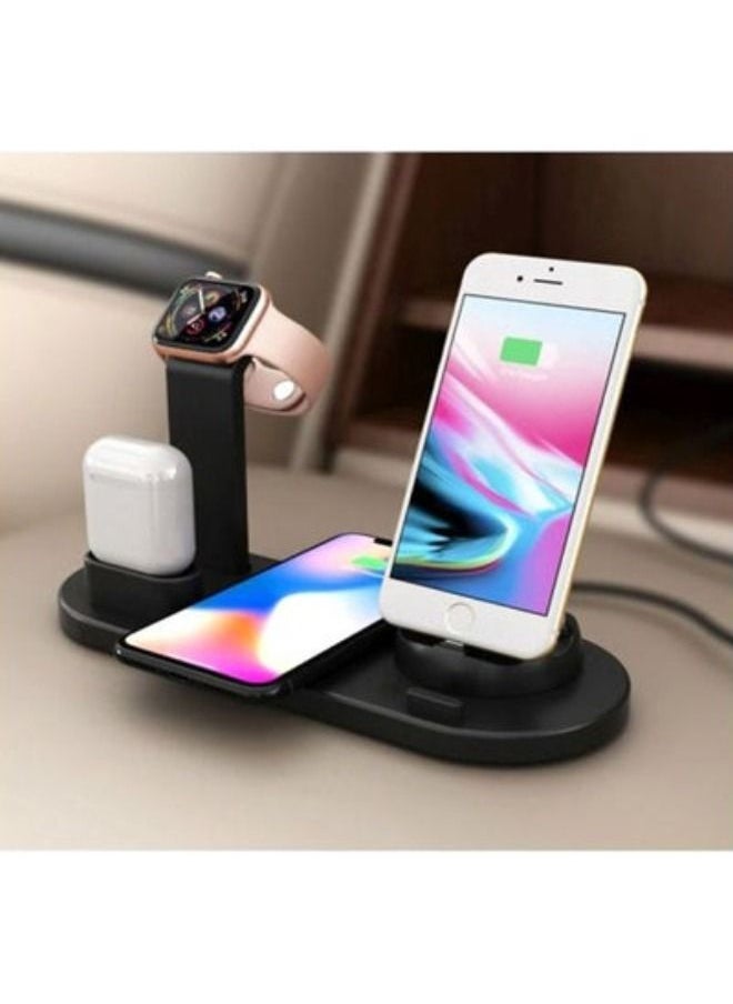 ACLIX 3 in 1 Rotatable Charger Dock Stand for Apple iPhone Micro USB Phone Type C Phone  Apple Watch and Apple AirPods Black  - Image 5