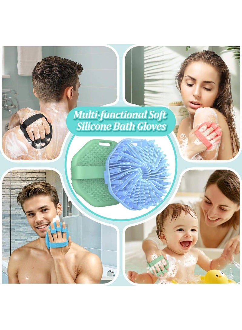 فرشاة الجسم السيليكون ، فرشاة الجسم اللطيفة في دش السيليكون Loofah مع الشعارات الجلدية بسهولة ، طويلة الأمد ، وأكثر نظافة من دش Loofah التقليدي ، الوردي - Image 5