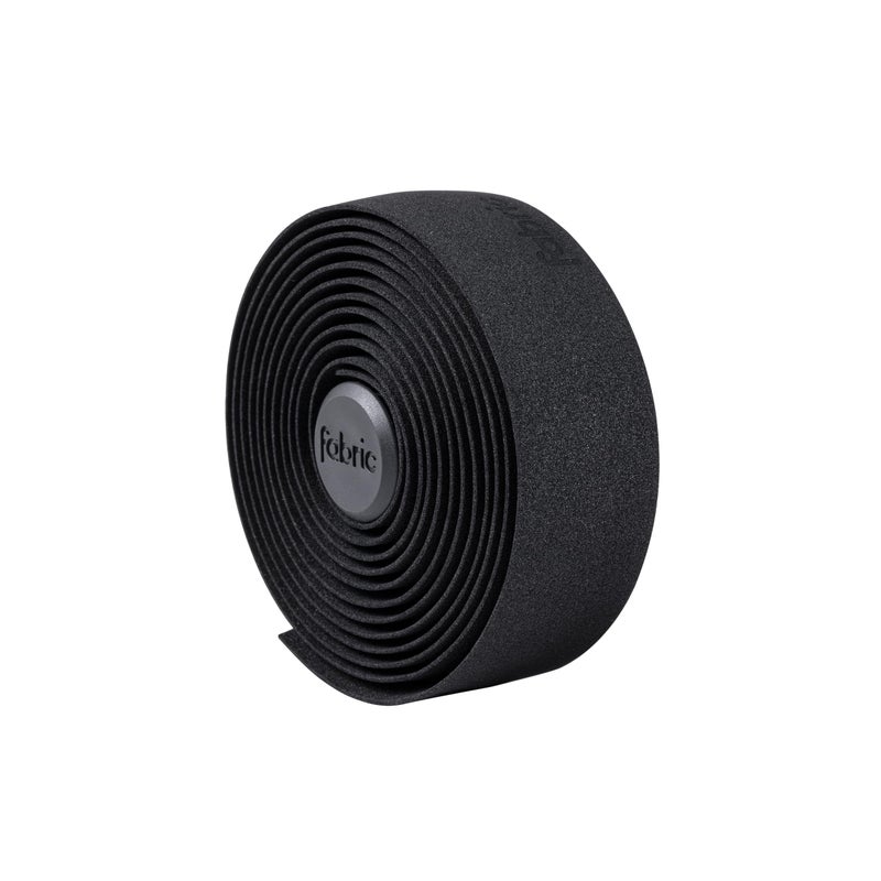 Fabric Logo Handlebar Tape - Road Bike Bar Tape with Handlebar Plugs and Finishing Strips - 200 x 3 cm - 2.5mm Thick Black - Image 1