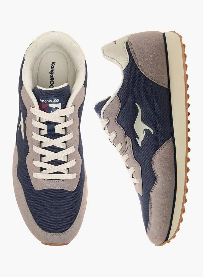 kangaROOS NAVY Men Panelled Lace-Up Sneakers for Men | Best Price UAE