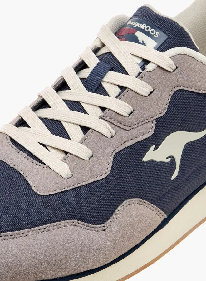 kangaROOS NAVY Men Panelled Lace-Up Sneakers for Men | Best Price UAE