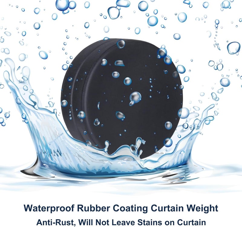 LEVOSHUA 3LB Heavy Duty Outdoor Curtain Weights, Strong Magnetic Gazebo Curtain Weights, Rubber Covered Waterproof Drapery Weight, Prevent Curtain Liner from Blowing Around, Black, 6 Pairs - Image 4