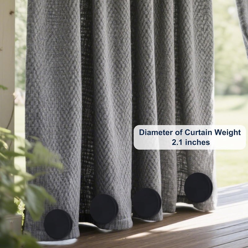 LEVOSHUA 3LB Heavy Duty Outdoor Curtain Weights, Strong Magnetic Gazebo Curtain Weights, Rubber Covered Waterproof Drapery Weight, Prevent Curtain Liner from Blowing Around, Black, 6 Pairs - Image 5