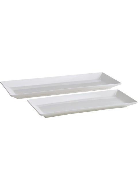 Mikasa Delray Chip Resistant Set of 2 Platter Serving Tray 12 and 15 inch