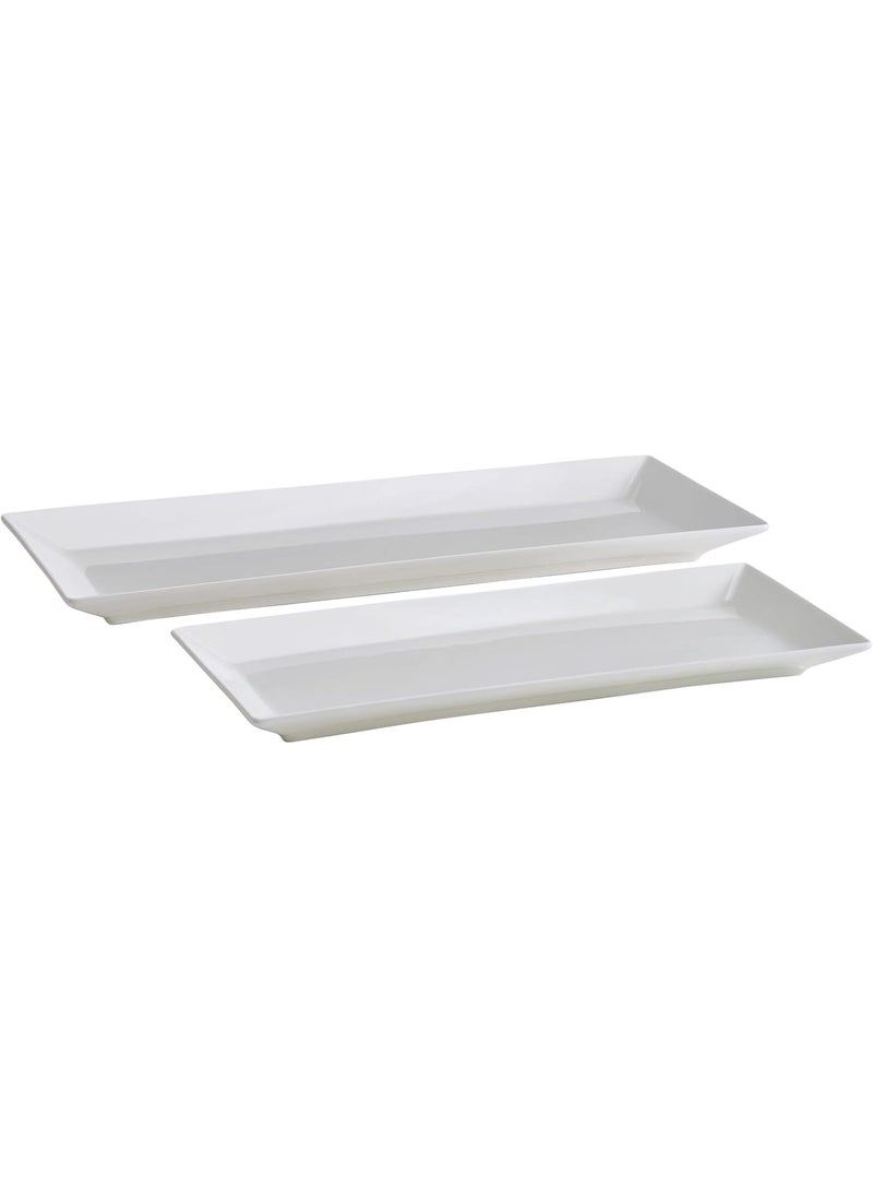Mikasa Delray Chip Resistant Set of 2 Platter Serving Tray 12 and 15 inch