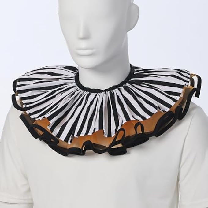 LAYERED CLOWN COLLAR,TULLE RUFFLED FAKE COLLAR LAYERED MESH CLOWN FOR RENAISSANCE COSPLAY - Image 4