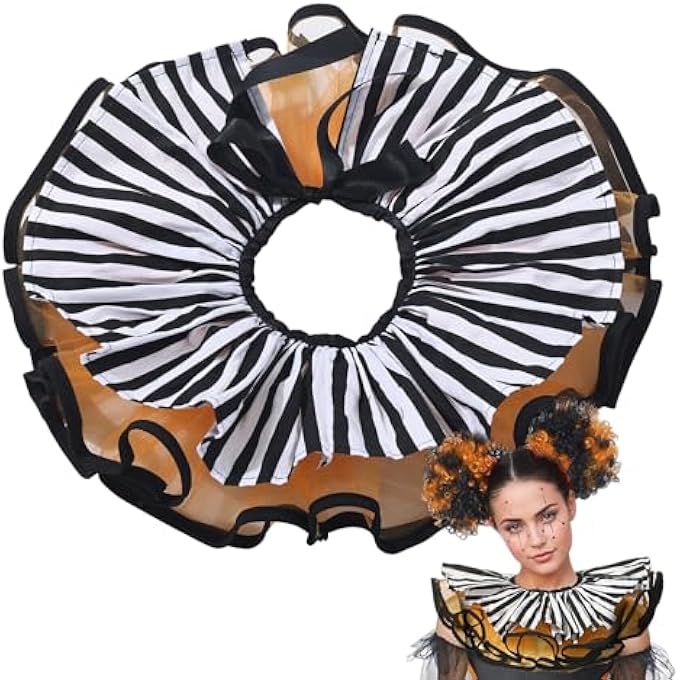 LAYERED CLOWN COLLAR,TULLE RUFFLED FAKE COLLAR LAYERED MESH CLOWN FOR RENAISSANCE COSPLAY - Image 1