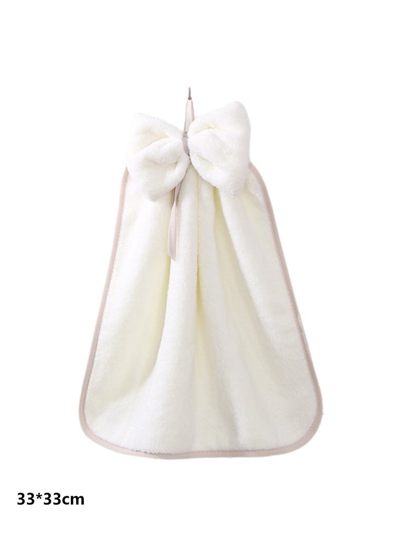 Kitchen Hanging Towel, Absorbent Towel with Loop, Cute Butterfly Shape, Super Absorbent Soft Towel with Hanging Loop, Suitable for Kitchen and Bathroom (Beige) - Image 2