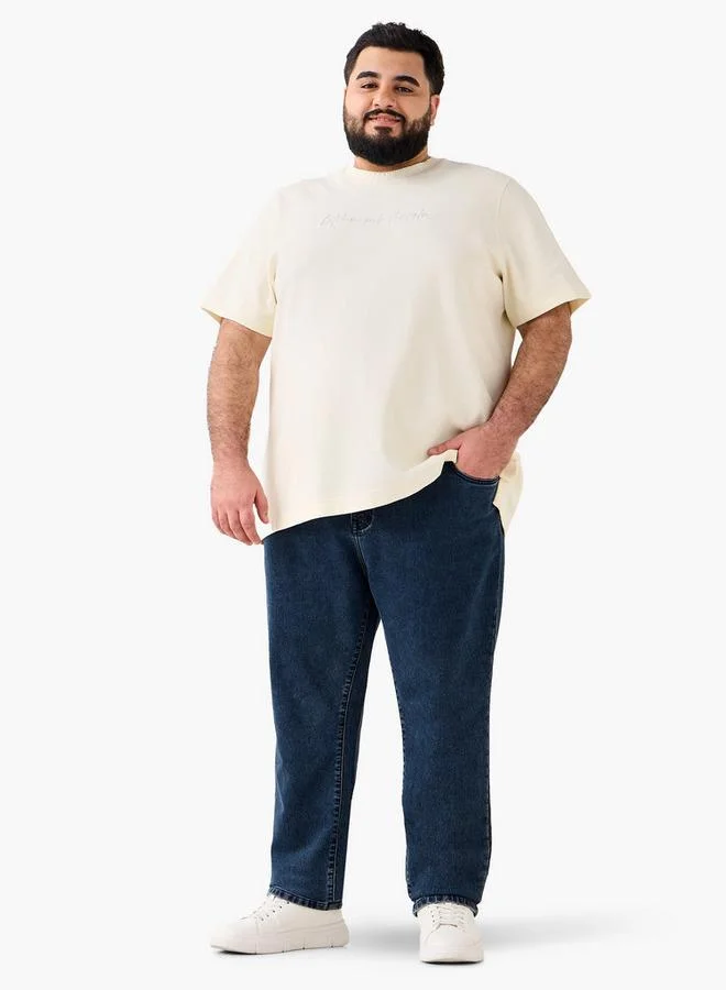 Maxim  Men Relaxed Fit Flexi Waist Drawstring Closure Jeans for Men | Best Price UAE
