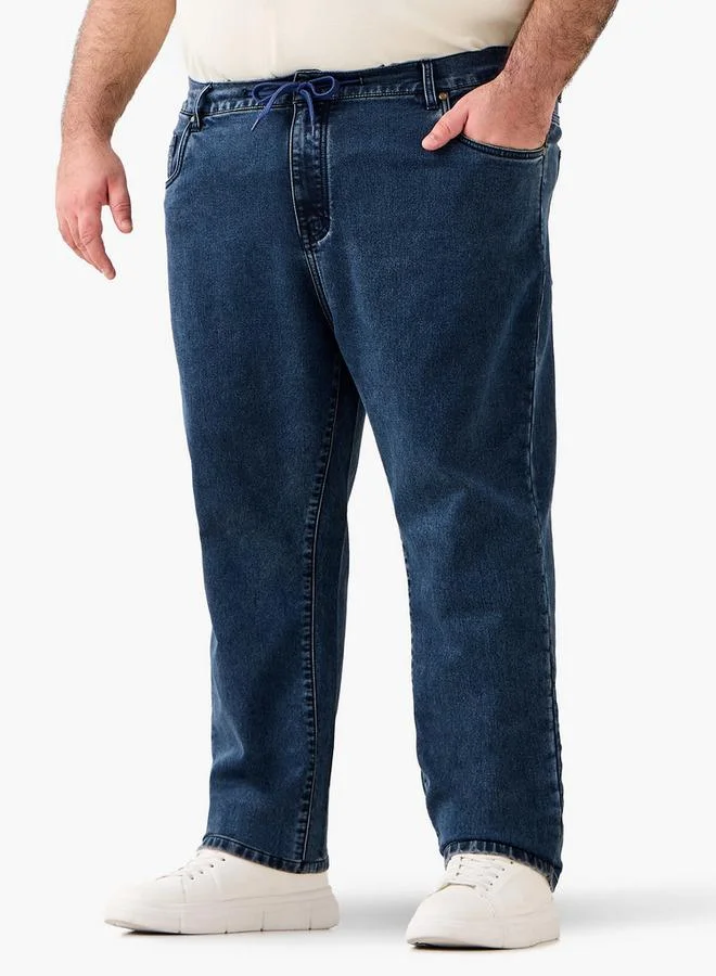 ماكسيم Men Relaxed Fit Flexi Waist Drawstring Closure Jeans