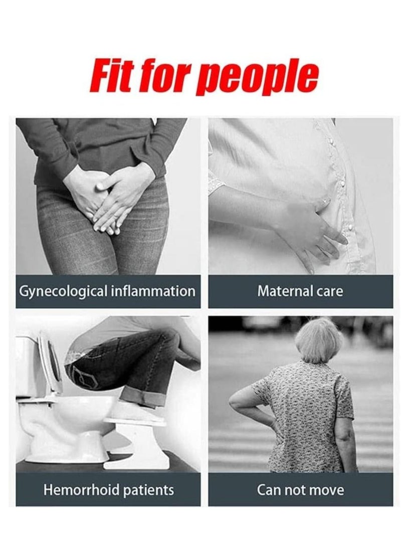 SYOSI Sitz Bath Toilet Seat, with Flusher Folding Bathroom The-Toilet Perineal Soaking, Avoid Squatting for Hemorrhoidal Relief, for Pregnant Women, for Post-Episiotomy Patients on The - Image 4