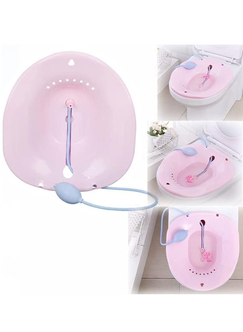 SYOSI Sitz Bath Toilet Seat, with Flusher Folding Bathroom The-Toilet Perineal Soaking, Avoid Squatting for Hemorrhoidal Relief, for Pregnant Women, for Post-Episiotomy Patients on The - Image 1