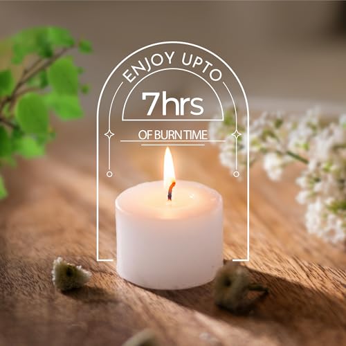 Aromahpure Vanilla Scented Set of 6 Votive Candles | 3 x 3.5 cm | Aroma Candles with Long-Lasting Fragrance | Burn Time 7 Hours Each | Relaxing Aromatherapy Candles for Home Décor & Gifting - Image 3