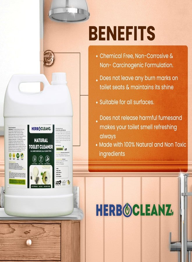 HerboCleanz Eco Natural Toilet | Commode Cleaner - Plant-Derived, Non-Toxic, Skin & Groundwater Safe, Non-Corrosive, No VOC - Pack of 5 Liter - Image 3