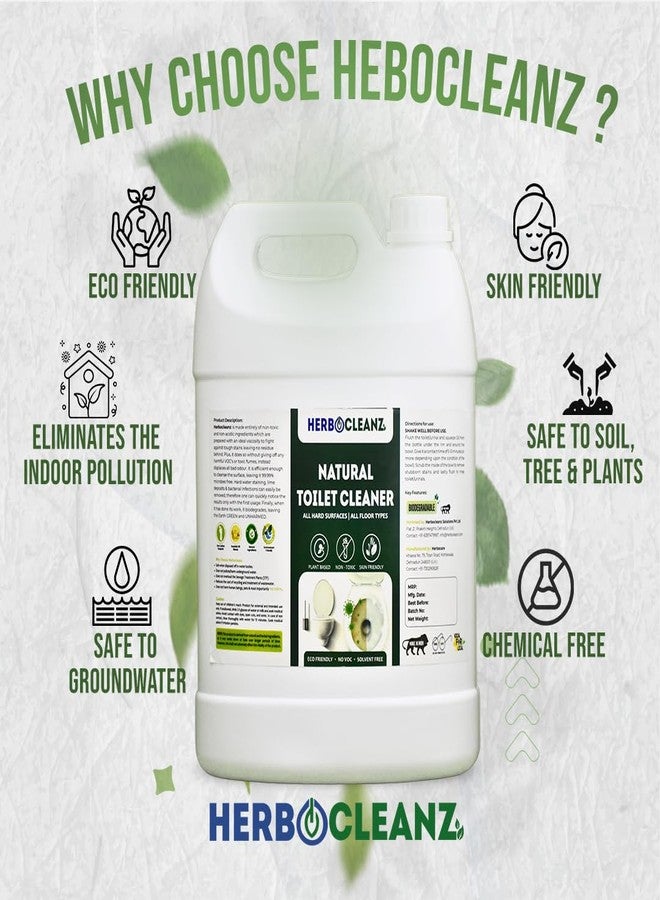 HerboCleanz Eco Natural Toilet | Commode Cleaner - Plant-Derived, Non-Toxic, Skin & Groundwater Safe, Non-Corrosive, No VOC - Pack of 5 Liter - Image 2