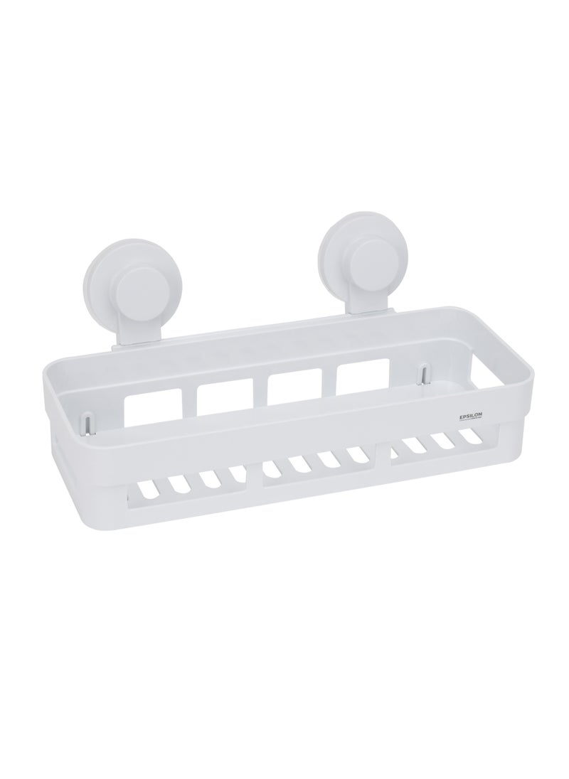 Epsilon Wall Shelf- EPSBA1551/ Maximum Capacity: 4.0 kg, No Tool Installation, with Strong Suction Design, Drain Holes/ Wall Mounted Bathroom Fittings, Suitable for Even Walls  - Image 1