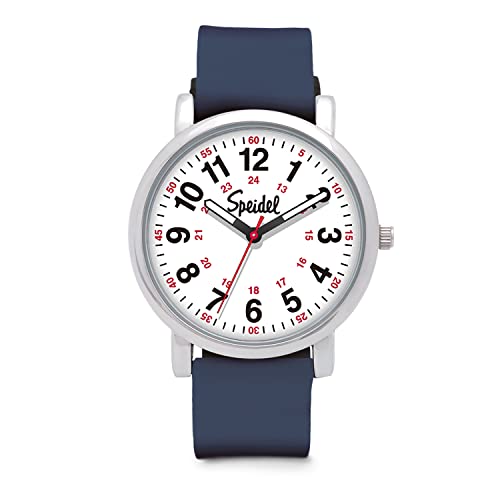 Speidel Original Scrub Watch™ for Nurses, Medical Professionals, Mens and Womens Watch with Second Hand Nursing, Nurse Watches for Women Men, Waterproof 12 and 24 hr Time - Navy - Image 1