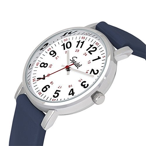 Speidel Original Scrub Watch™ for Nurses, Medical Professionals, Mens and Womens Watch with Second Hand Nursing, Nurse Watches for Women Men, Waterproof 12 and 24 hr Time - Navy - Image 2