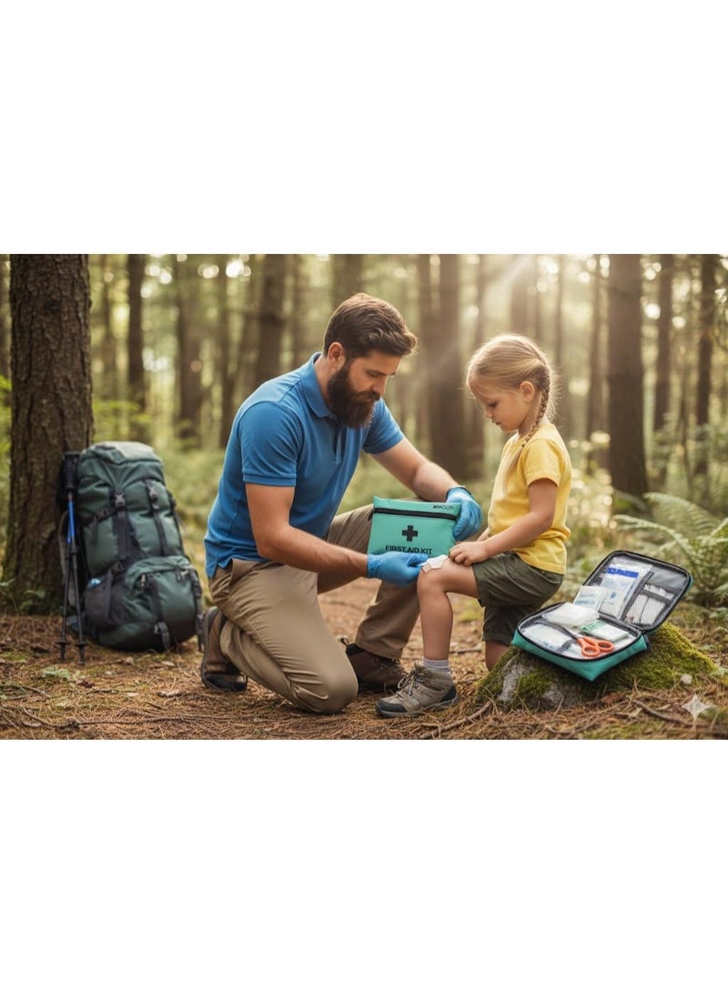 Moor First Aid Kit – Portable Emergency Medical Kit with Essential Bandages, Gloves & Cleansing Wipes – Compact Survival Kit for Home, Car, Travel & Outdoor Use - Image 3