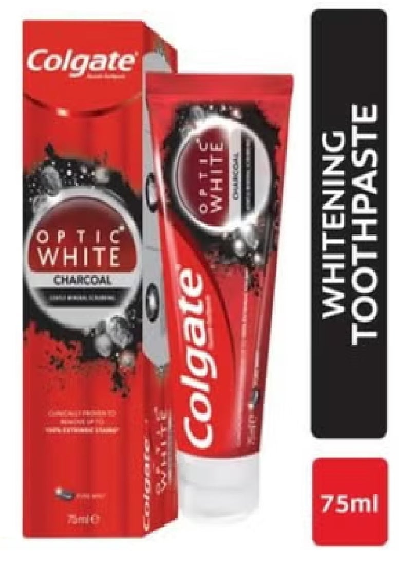 Colgate 3 Piece Set Optic White Charcoal Whitening Toothpaste 75Ml - Image 2