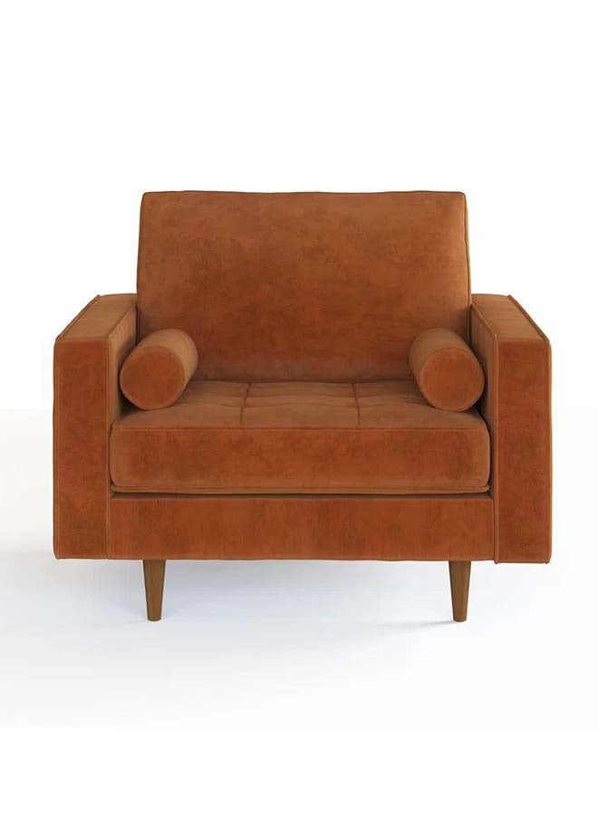 Al Home Orange Tweed Velvet Chair Swedish Wood By Alhome 80x85 cm 