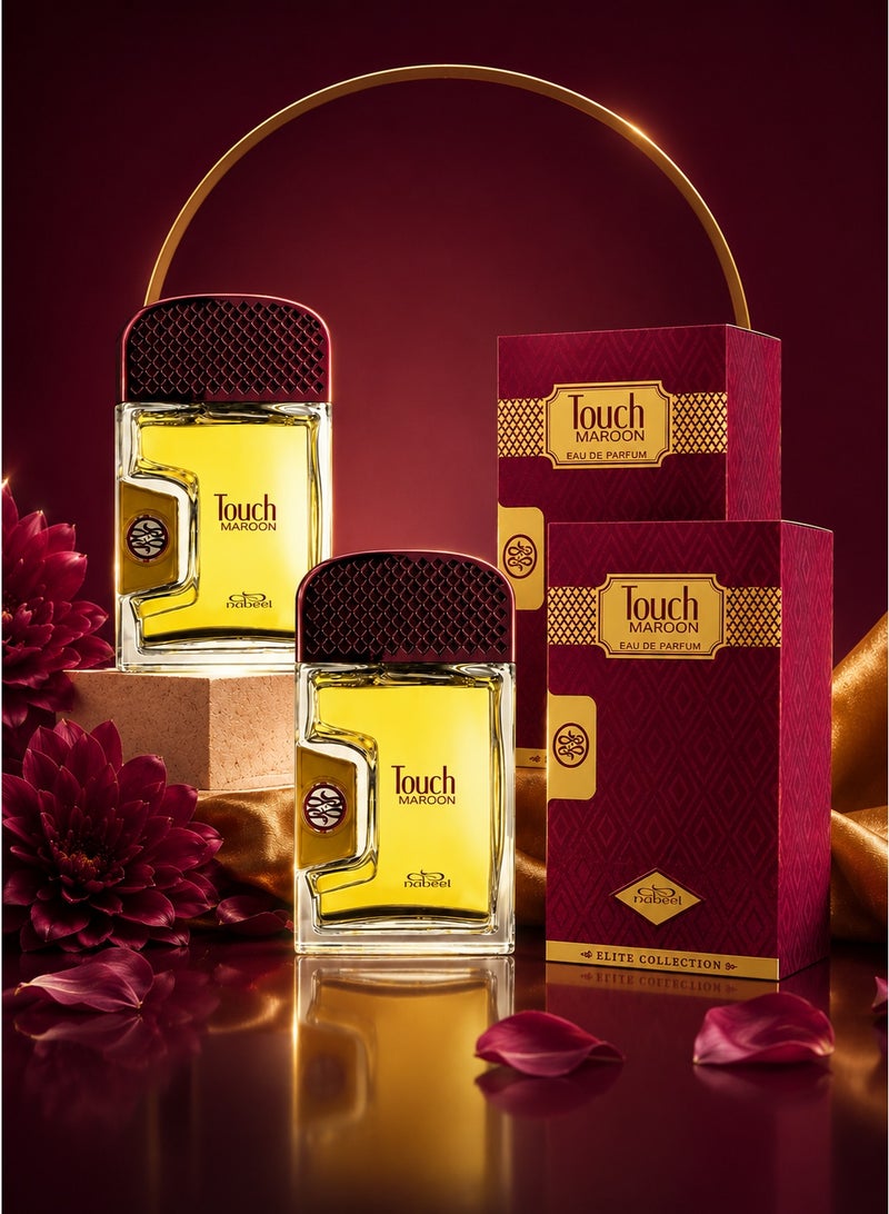 Nabeel 2 Pcs Nabeel Touch Maroon Eau De Parfum 80ML Long Lasting Luxury Unisex Fragrance - Image 2
