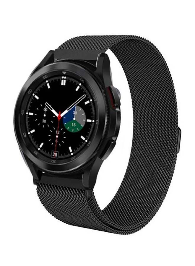 NIBEMINENT Genuine Leather Replacement Band For Samsung Galaxy Watch4 42/46mm Black  - Image 2