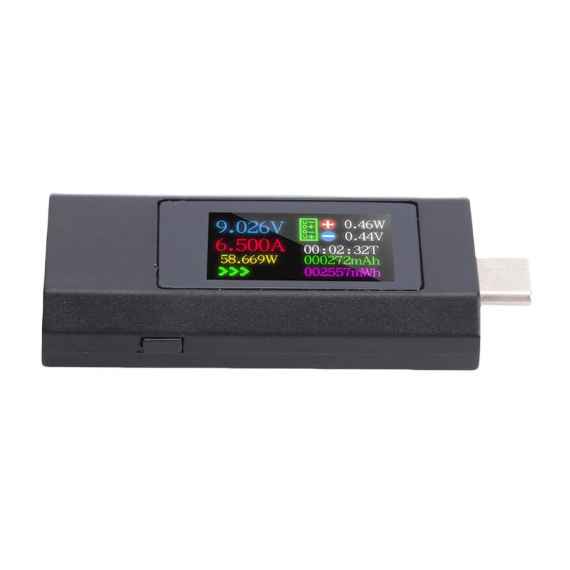USB C Power Meter Color Screen 0 6 5A 195W Real Time Monitoring Data Storage Type C Devices White - Image 4