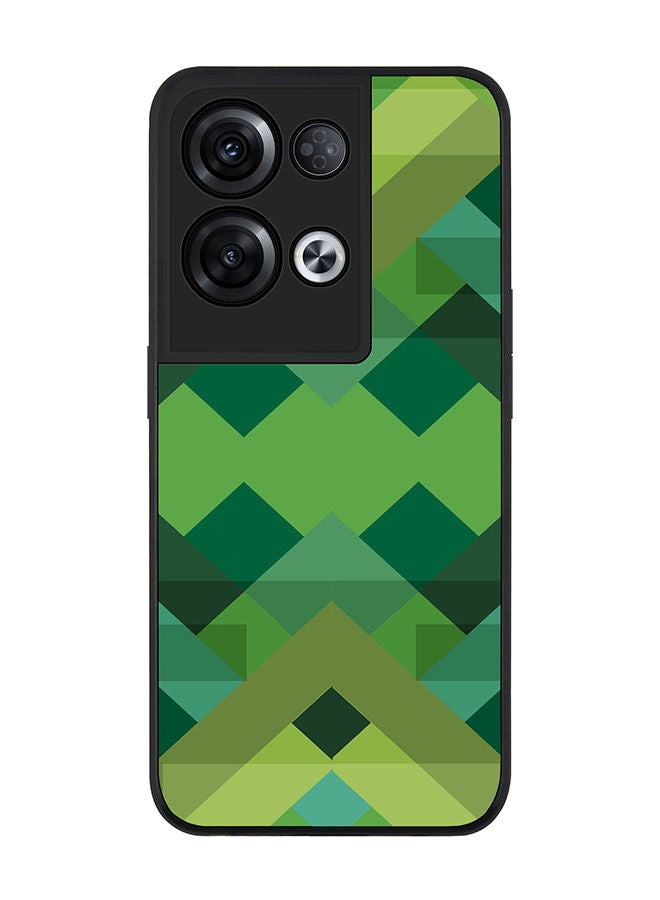 Rugged Black edge case for Oppo Reno8 Pro Slim fit Soft Case Flexible Rubber Edges Anti Drop TPU Gel Thin Cover - Geometric Reflections