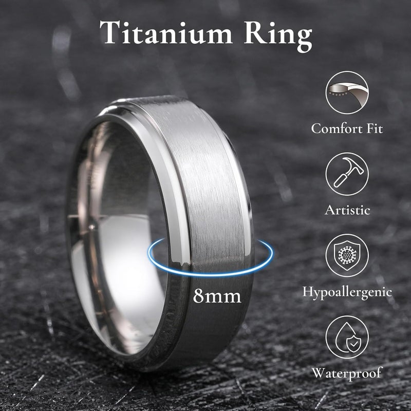 King Will Titanium Wedding Band for Men Women- 3-10mm Width Black/Sliver/Gold High Purity Titanium Promise Wedding Ring Comfort Fit for Daily Wear Size 6-14 - Image 3