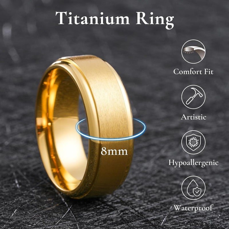 King Will Titanium Wedding Band for Men Women- 3-10mm Width Black/Sliver/Gold High Purity Titanium Promise Wedding Ring Comfort Fit for Daily Wear Size 6-14 - Image 2