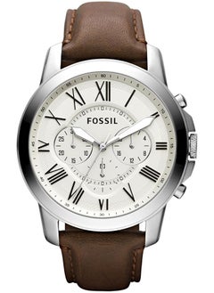 FOSSIL Men's genuine leather quartz watch FS4735-44mm brown  - Image 1