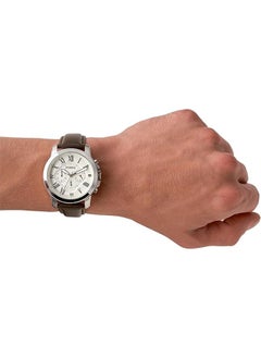 FOSSIL Men's genuine leather quartz watch FS4735-44mm brown  - Image 4