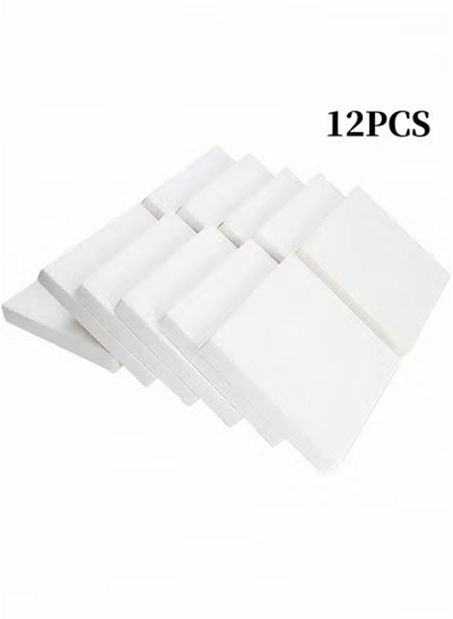 Peachjoy 12 PCS White Cotton Canvas Boards, 15x15cm Artist Canvases for Acrylics, Oils and More, Perfect for Kids, Students and Professionals - Image 1