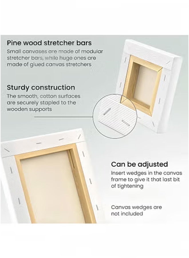Peachjoy 12 PCS White Cotton Canvas Boards, 15x15cm Artist Canvases for Acrylics, Oils and More, Perfect for Kids, Students and Professionals - Image 3