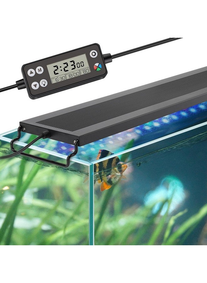 هايغر إضاءة حوض السمك LED مع تشغيل وإيقاف تلقائي، إضاءة حوض السمك الطيفي الكامل مع شاشة LCD، دورة إضاءة 24/7، 7 ألوان، مؤقت قابل للتعديل، مقاومة للماء IP68، 3 أوضاع لحوض المياه العذبة المزروعة مقاس 18 بوصة - 24 بوصة - Image 1