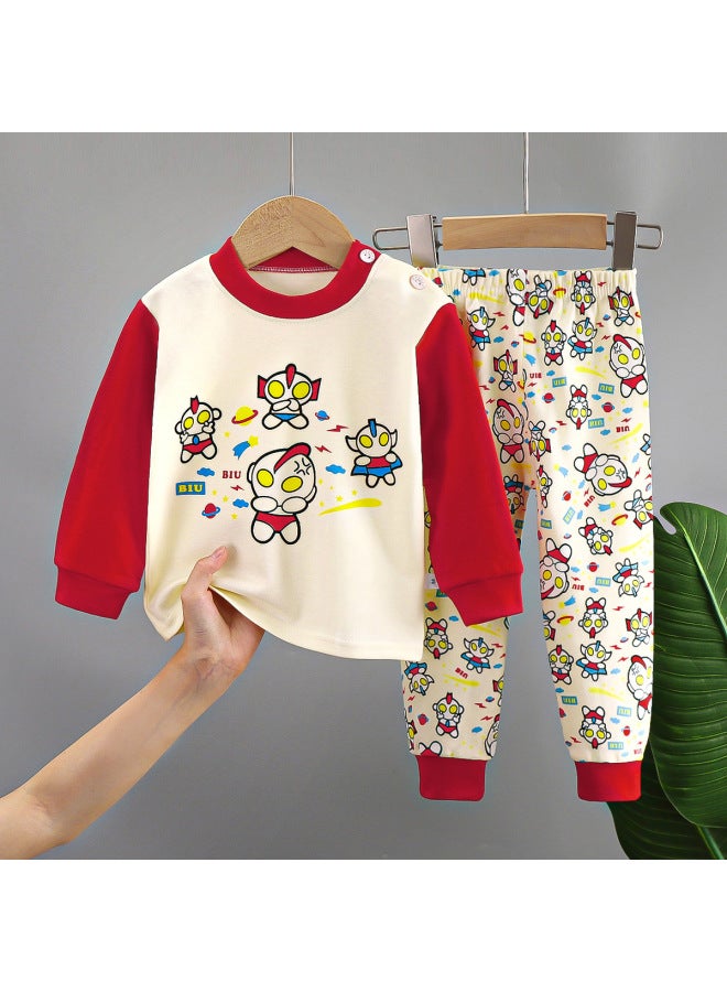 Children's Underwear Set Pure Cotton New Boys' Home Clothes Baby Girls' Autumn Clothes And Long Pants Kidsren's Clothing Processing And Customization