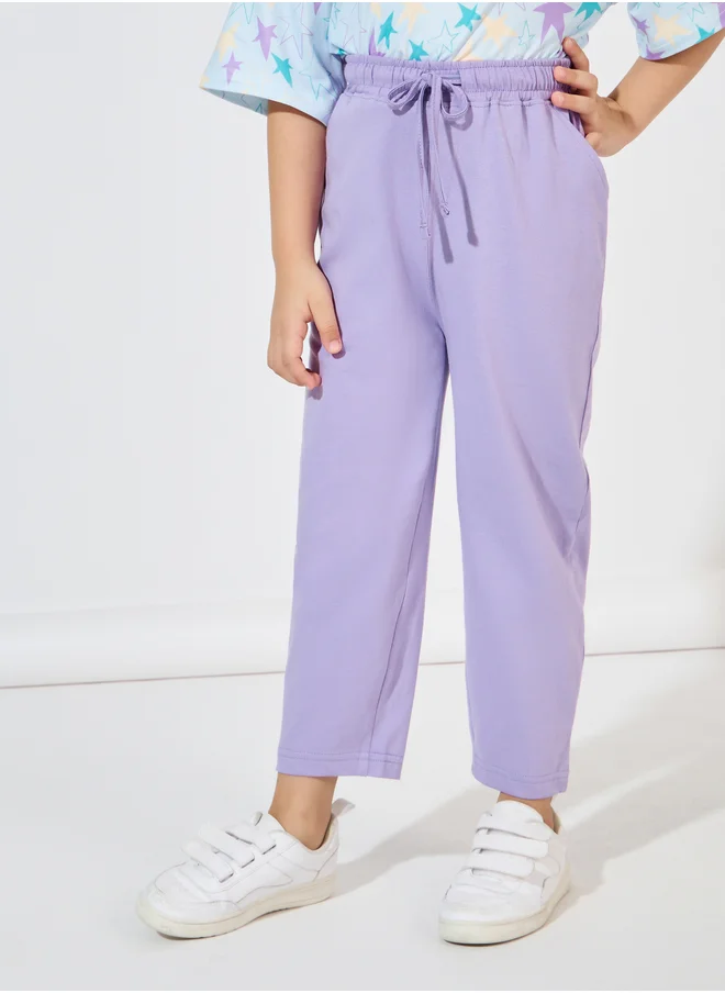 Styli Styli Open Hem Tapered Joggers with Drawstring