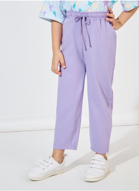 Styli Open Hem Tapered Joggers with Drawstring