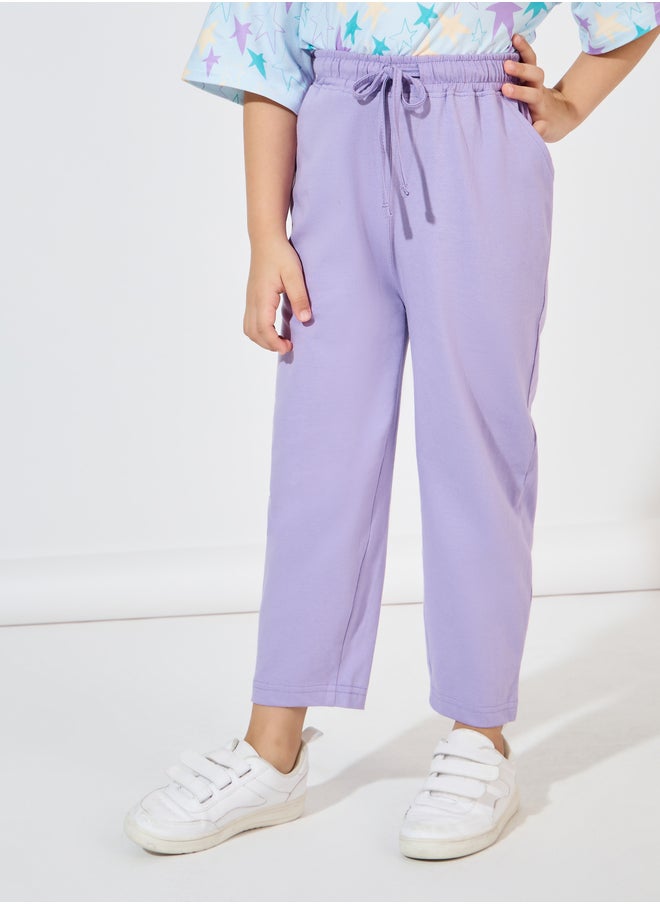 Styli Open Hem Tapered Joggers with Drawstring