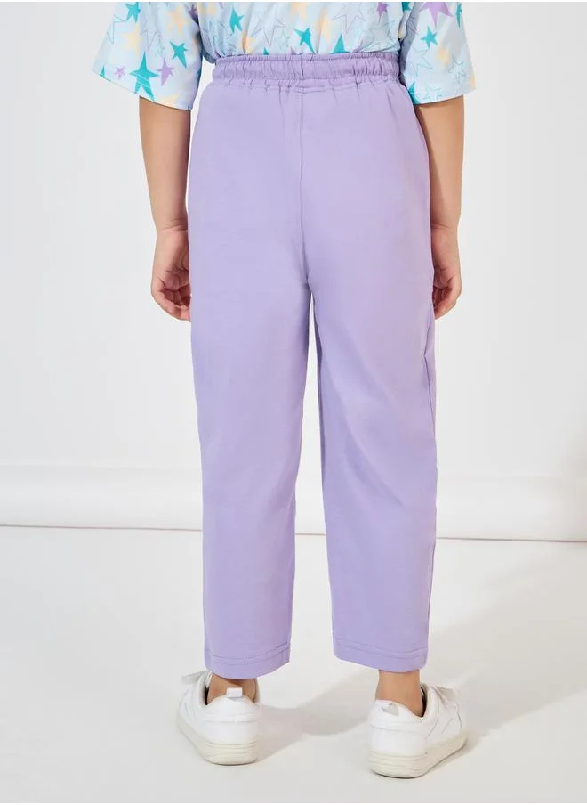 Styli Open Hem Tapered Joggers with Drawstring
