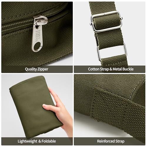 KALIDI FANCY FOREST KALIDI Canvas Tote Bag Large Hobo Crossbody Shoulder Handbag Zipper Messenger Bag for Women or Men Casual College Work - Image 4